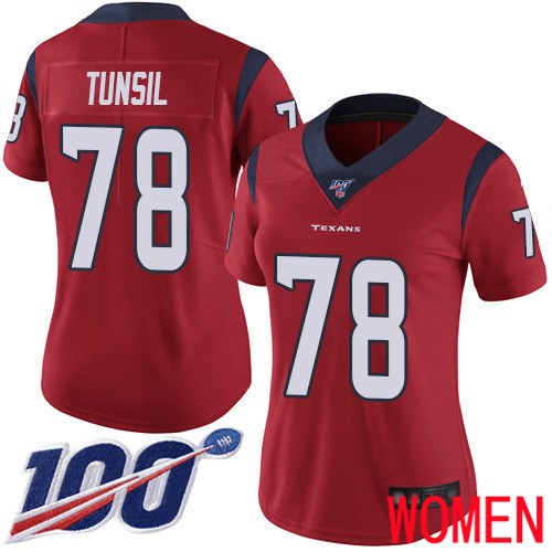 Houston Texans Limited Red Women Laremy Tunsil Alternate Jersey NFL Football 78 100th Season Vapor Untouchable